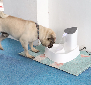 Fuente dispensadora de agua para perros y gatos con filtro de carbón tipo torre con luz led